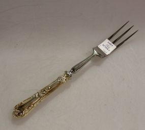 One Sterling Rocaille Pattern Carving Fork by Erquis