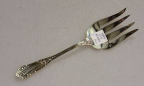 One Sterling Rocaille Fish Serving Fork by Erquis