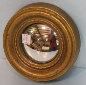 Small Painted Metal Round Mirror