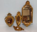 Four Small Gilt Florentine Mirrors