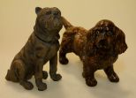 Two Resin Painted Dogs