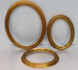 Three German Oval Gold Gilt Frames