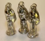 Three Mercury Glass Birds
