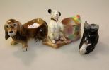 Three Ceramic Figural Toothpick Holders,  One is Hound Dog Pipe Holder.