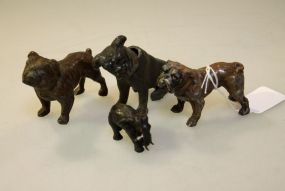 Three Iron Dogs & Elephant.  One if Rare Bobbie Head Dog.