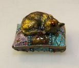 Enamel Box with Kitten 