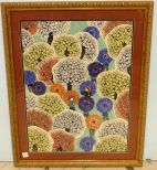 Framed Colorful Print of Oriental Ladies 