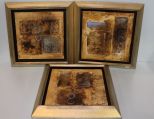 Three Decoupage Pictures of Burlap by Kris Prunitsch