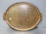 Oval Silvertone Tray