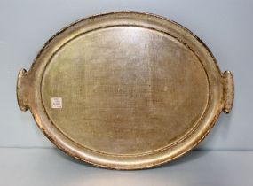 Oval Silvertone Tray