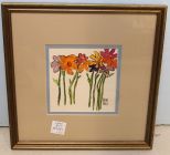 Small Watercolor of Flowers Signed Arlene Bailey