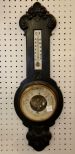 Varanderlyk Carved Wood Thermometer and Barometer 