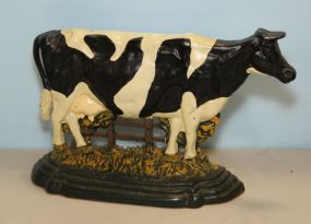 Large Iron Cow Doorstop 