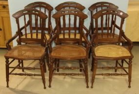 Set of Six Walnut Eastlake Side Chairs