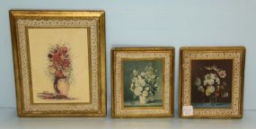 Three Floral Florentine Plaques 