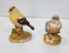 Porcelain Blue Bird & Lefton Finch
