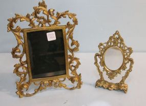 Brass Frame & Small Mirror Stand 