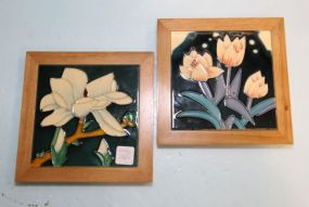 Two Magnolia Tile Plaques