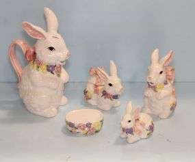 Four Porcelain Rabbits 