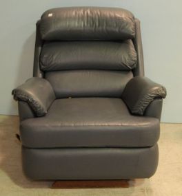 Blue Faux Leather Recliner