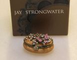 Jay Strongwater Enamel Box with Butterfly