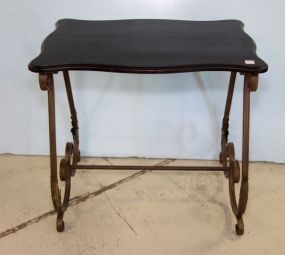 Painted Black Wood Top Table