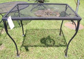 Rectangle Black Mesh Wrought Iron Side Table