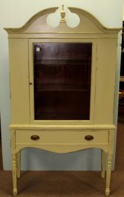 Country Green Sheraton Single Door China Cabinet