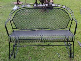Mesh Wrought Iron Glider Bench