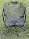 Mesh Wrought Iron Swivel Chair