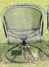 Mesh Wrought Iron Swivel Chair
