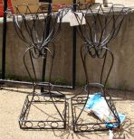 Pair of Black Wrought Iron Planters 