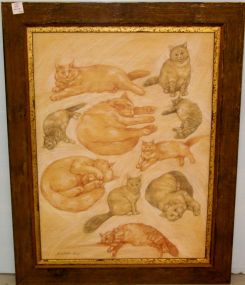 Oil Painting of Multiple Cats by Kate Irby