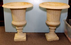 Pair of Cast Iron Fluted Planters