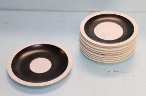 Ten Black and White Athena Ebony Germany Saucers