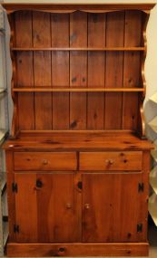 Two Piece Pine Hutch