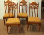 Four Oak Spindle Back Chairs