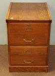 Oak Two Drawer File Cabinet