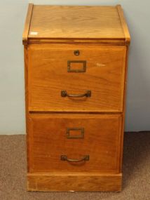 Oak Two Drawer File Cabinet