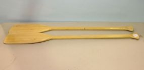 Two Wood Boat Paddles 
