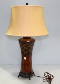 Unusual Wood and Painted Lamp