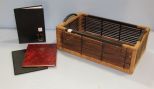 Bamboo Basket & Three Ledger Books