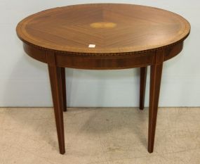 Oval Inlay End Table