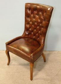Tufted Faux Leather Side Chair