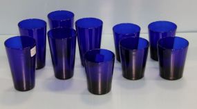 Set of Six Cobalt Glasses & Set of Five Cobalt Glasses