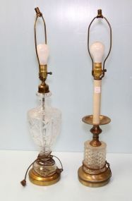 Two Lead Crystal Lamps