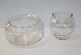 Two Clear Fish Bowls