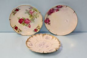 Three Small Hand Painted Plates