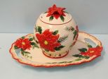 Poinsettia Tray & Cookie Jar