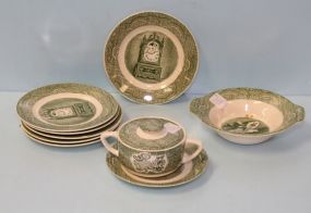 Nine Pieces of Green and White Old Curiosity Shop China